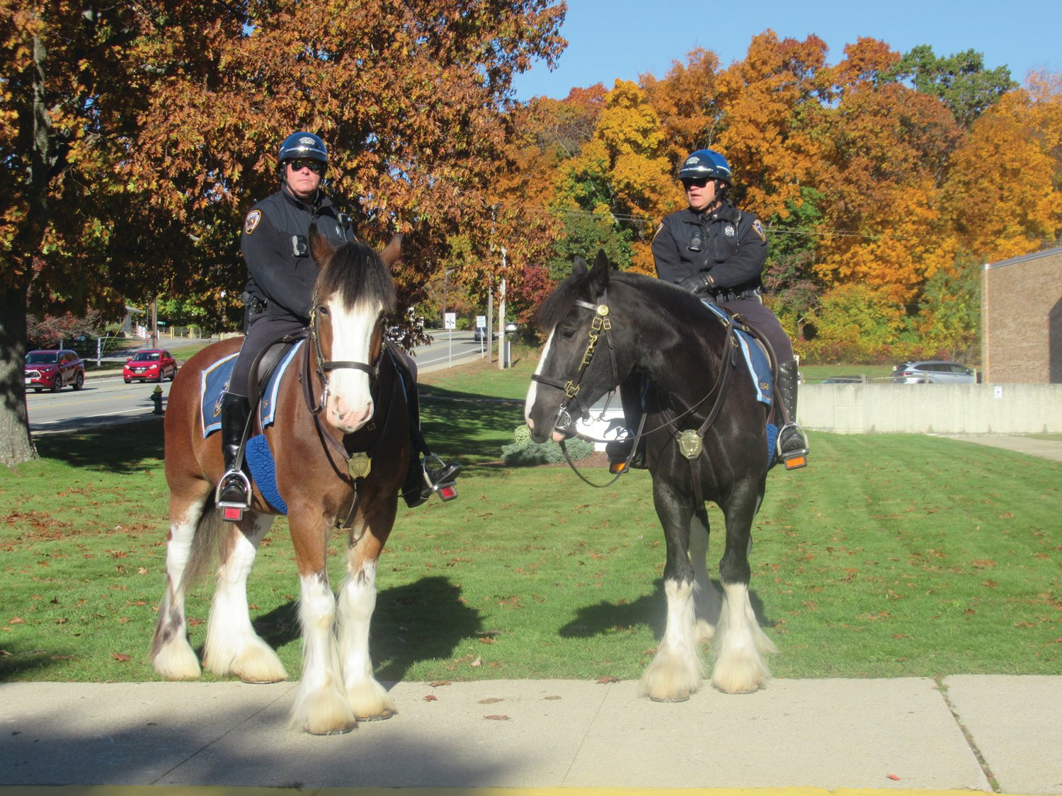 MIGHTY MOUNTIES: The Providence Police Mounted Command enhanced last Saturday’s Homecoming and afforded many people photo opportunities.